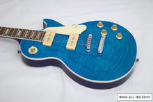 Cargar imagen en el visor de la galería, Chibson Les Paul Gibson P90 Copy Maple Top Blue