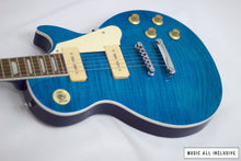 Cargar imagen en el visor de la galería, Chibson Les Paul Gibson P90 Copy Maple Top Blue