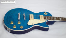 Cargar imagen en el visor de la galería, Chibson Les Paul Gibson P90 Copy Maple Top Blue