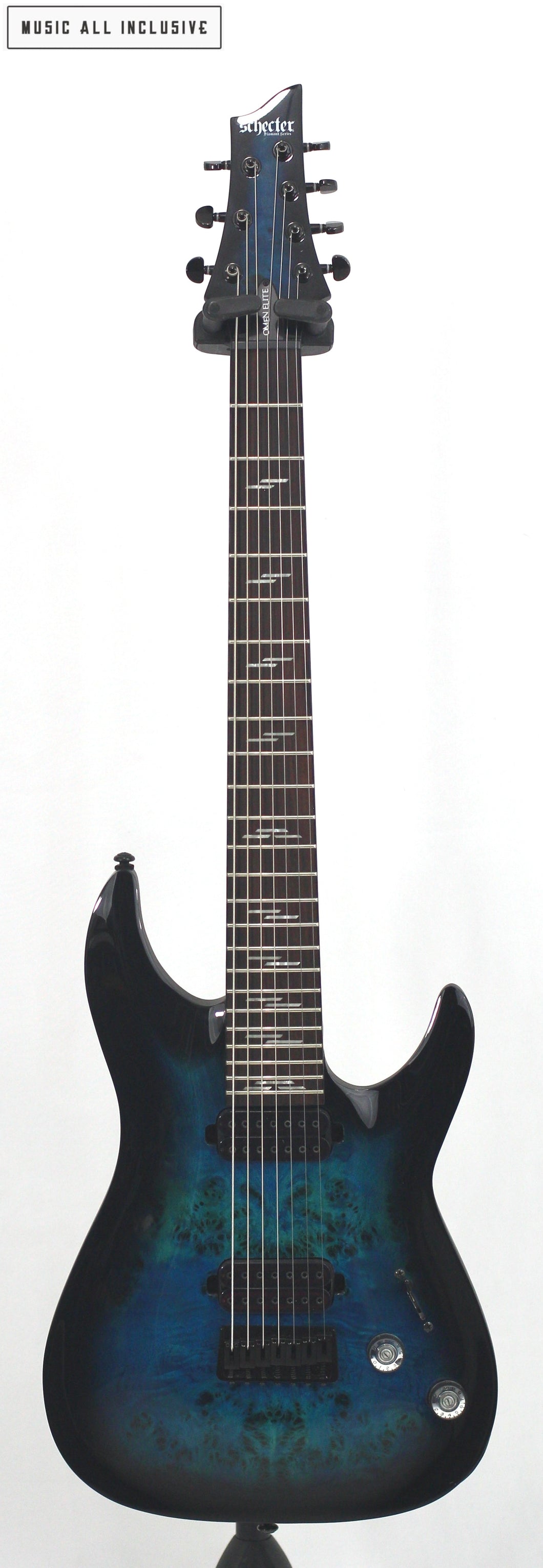 Schecter Omen Elite-7 See-Thru Blue Burst